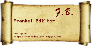 Frankel Bíbor névjegykártya